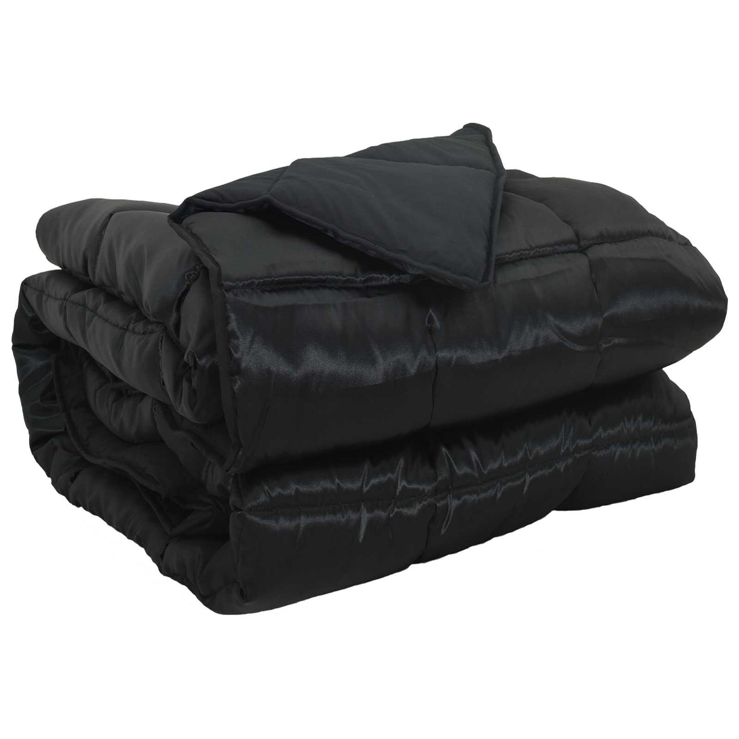 Pilna metų antklodė Juoda 200 x 135 cm Satin ir mikropluoštas
