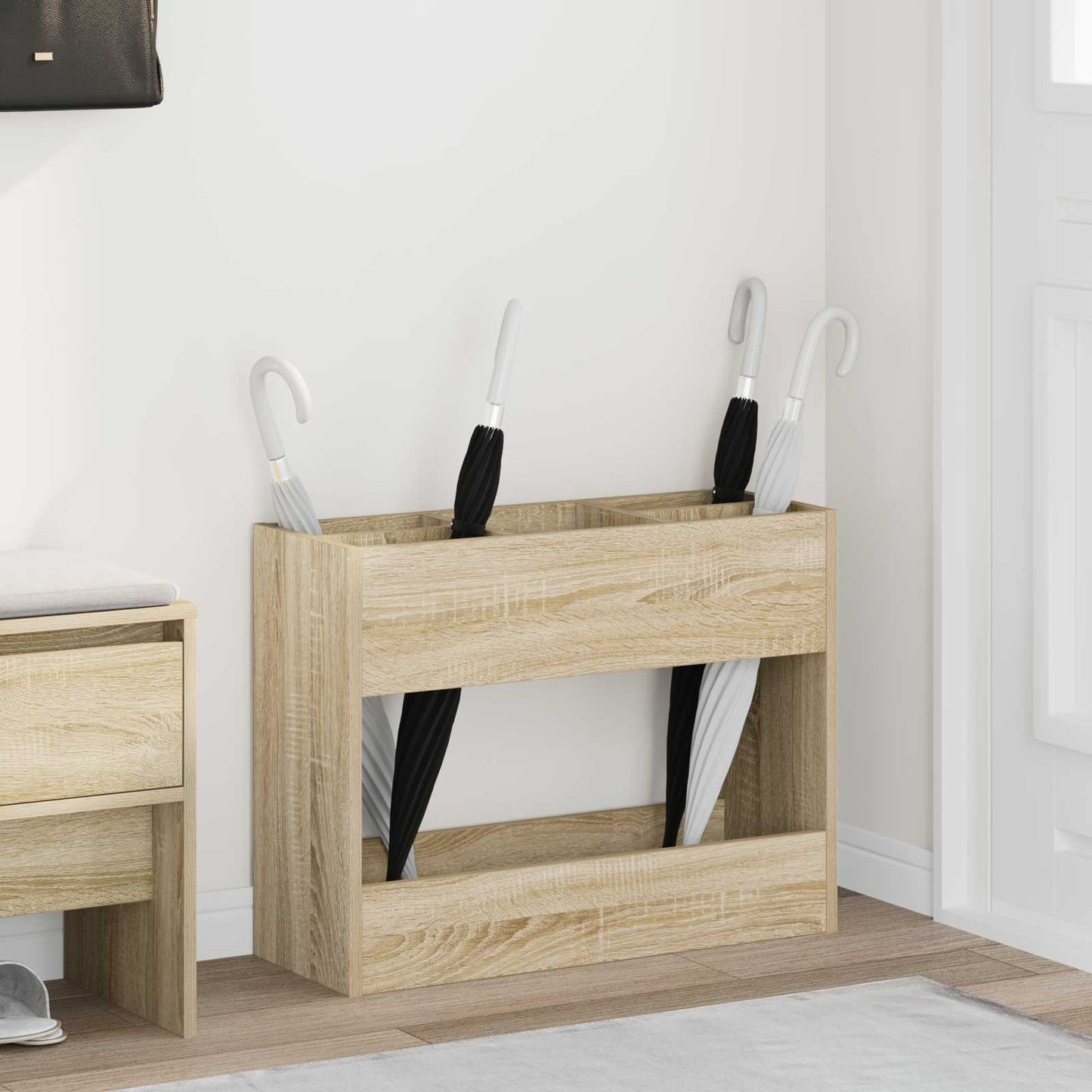 Sandėliavimo kabliukas ir laikiklis su saugykla Sonoma ąžuolas