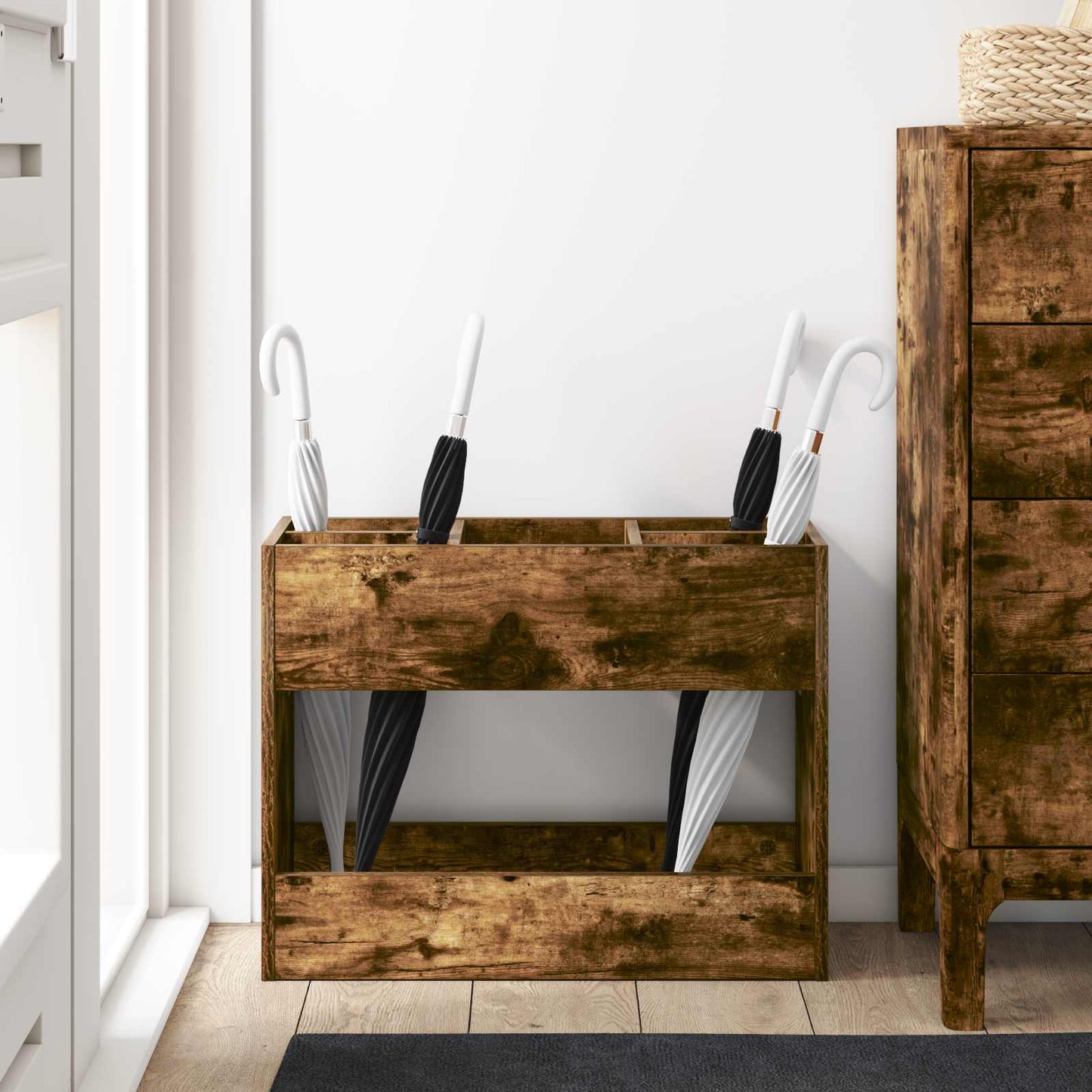 Sandėliavimo kabliukas ir laikiklis su saugykla Rūkyta ąžuolas