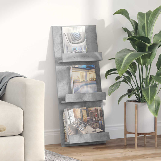 Žurnalų stovas Betono pilka 51 x 11 x 102 cm Apdirbta mediena