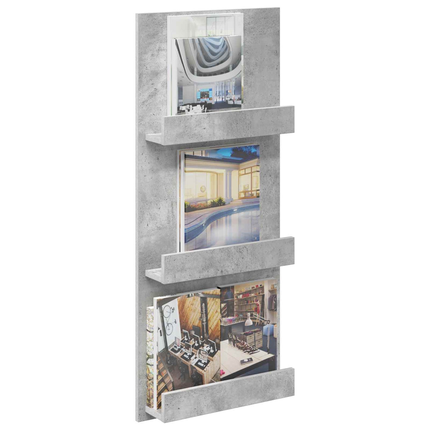 Žurnalų stovas Betono pilka 51 x 11 x 102 cm Apdirbta mediena