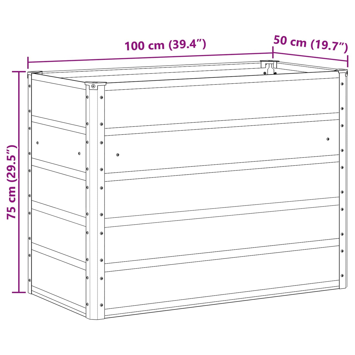 Lovelis Ivory 100 x 50 x 75 cm Cinkuota plienas