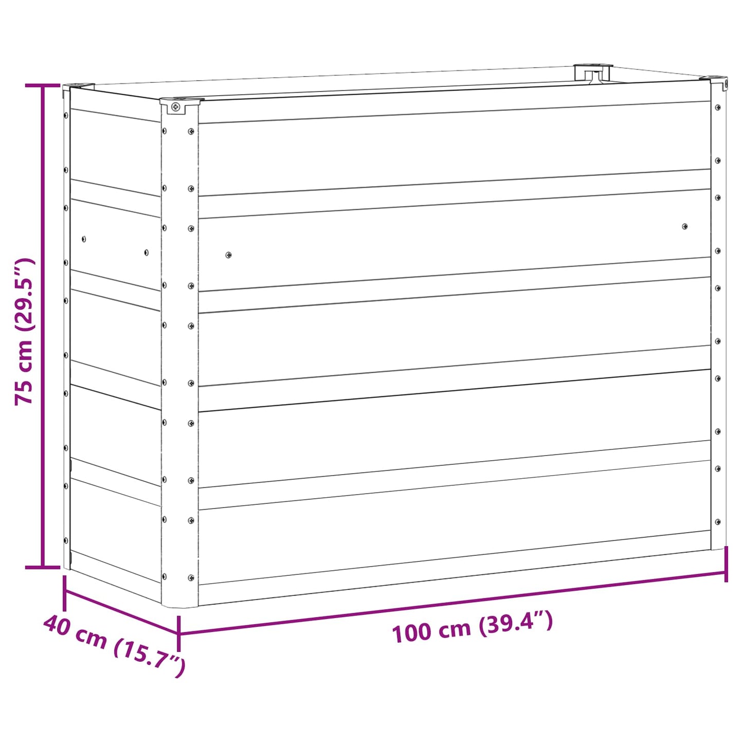 Lovelis Antracitas 100 x 40 x 75 cm Plienas