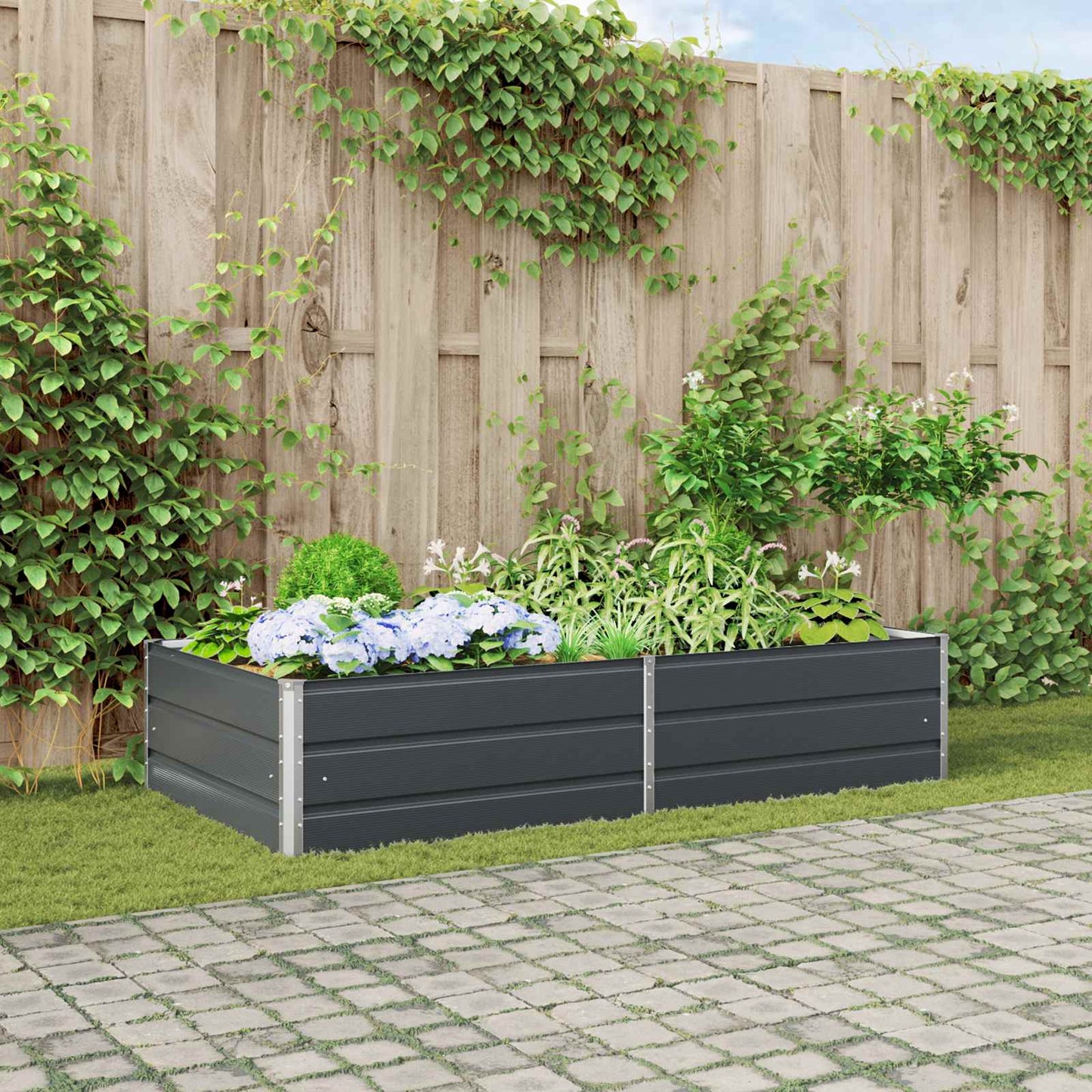 Lovelis Antracitas 195 x 100 x 45 cm Cinkuota plienas