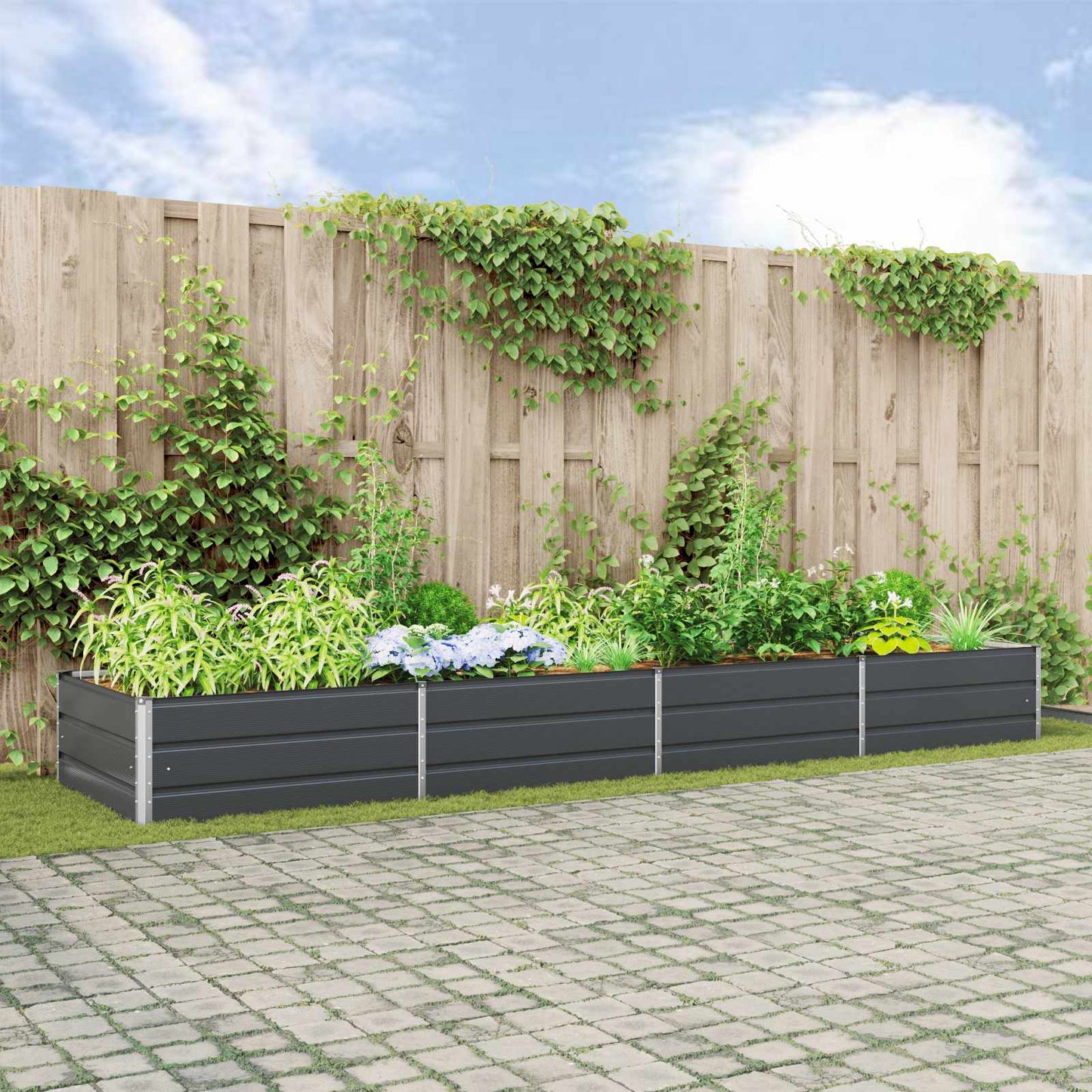Lovelis Antracitas 385 x 100 x 45 cm Cinkuota plienas