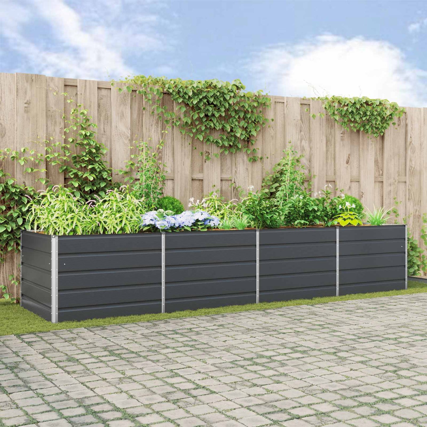 Lovelis Antracitas 385 x 100 x 75 cm Cinkuota plienas