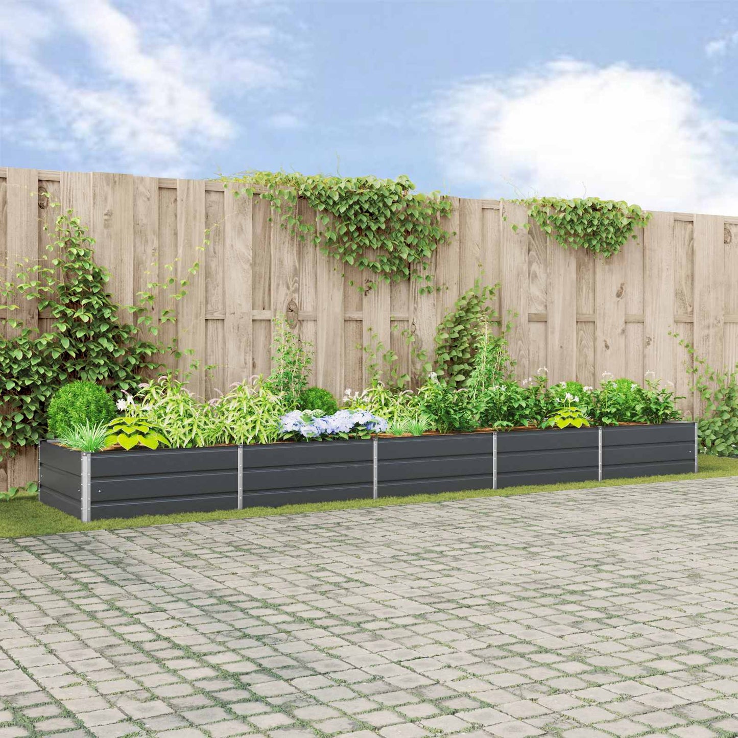 Lovelis Antracitas 480 x 100 x 45 cm Cinkuota plienas
