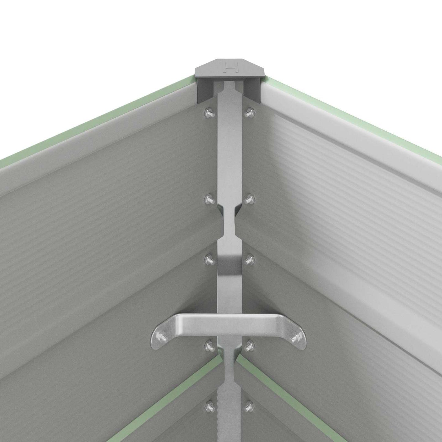 Lovelis Pastelinė žalia 580 x 100 x 45 cm Cinkuota plienas