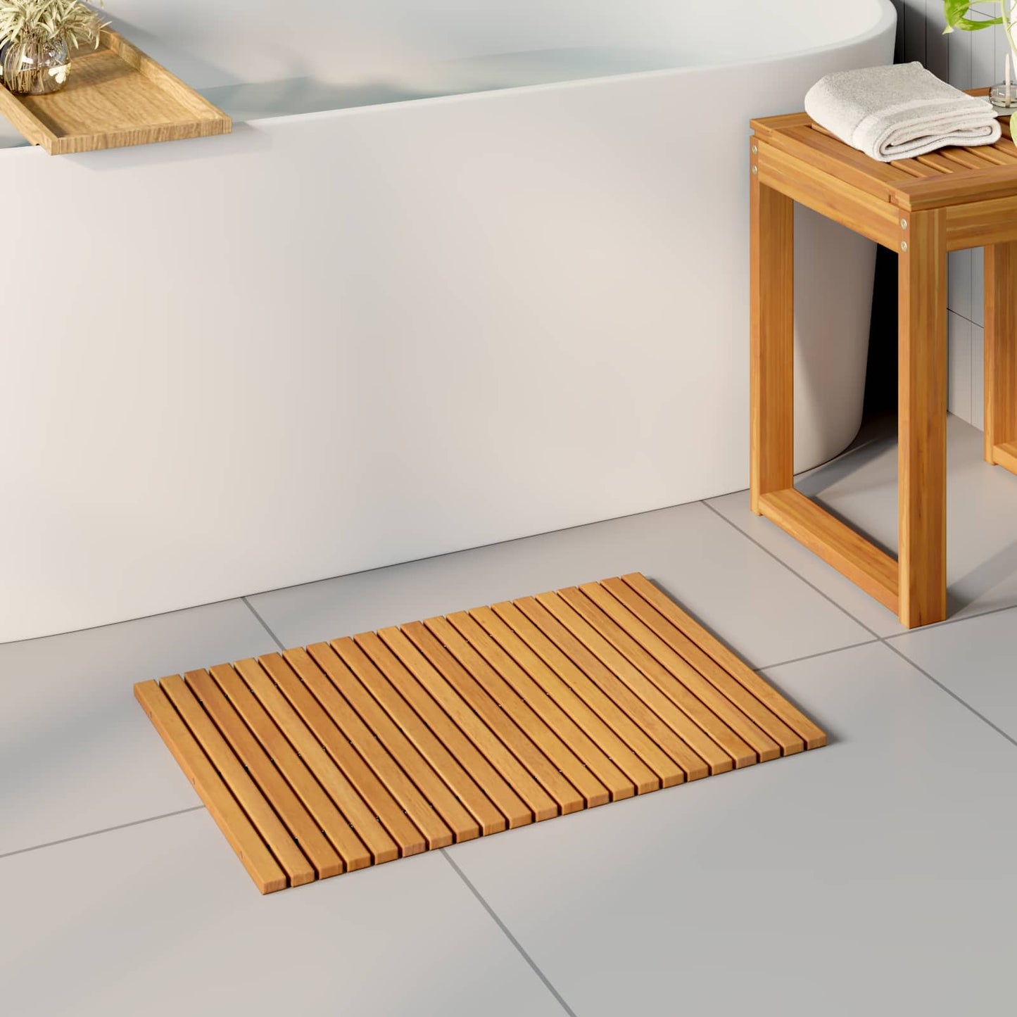 Badematte Ruda 60 x 40 cm Kietos akacijos mediena