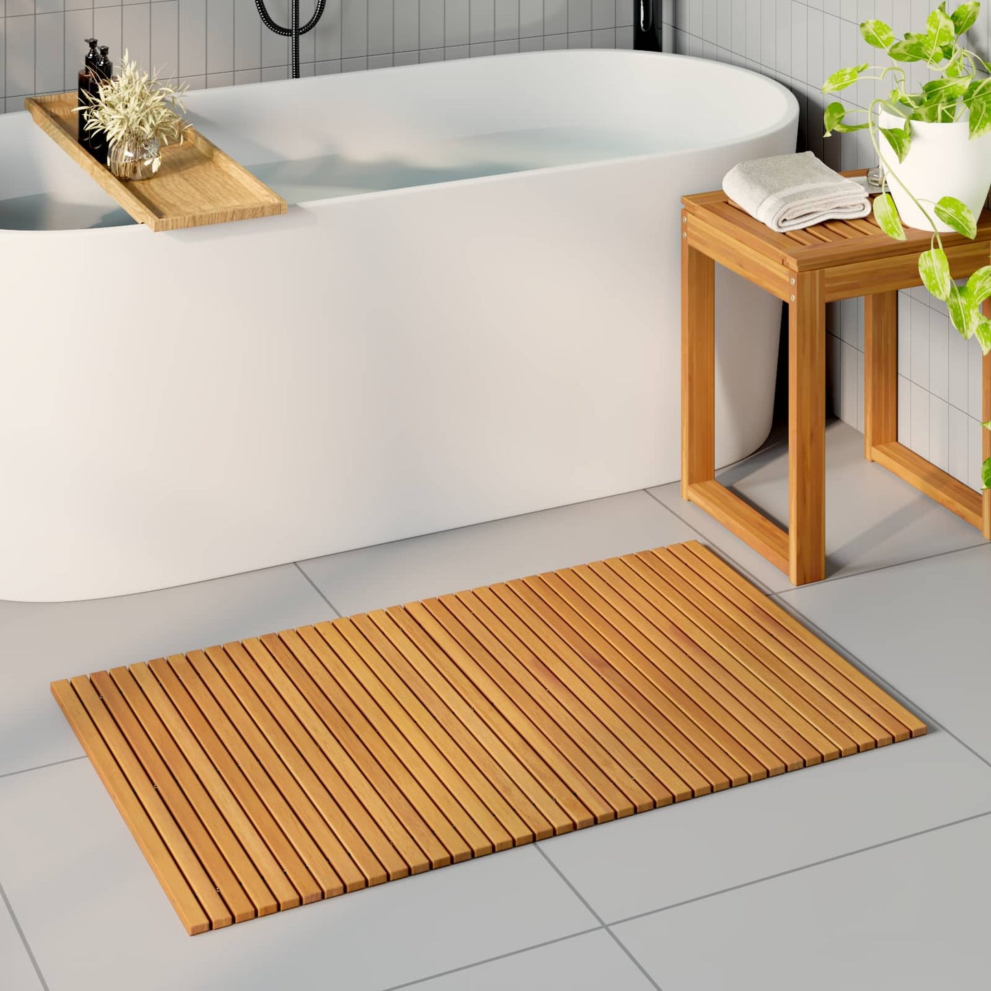 Badematte Ruda 100 x 60 cm Kietos akacijos mediena