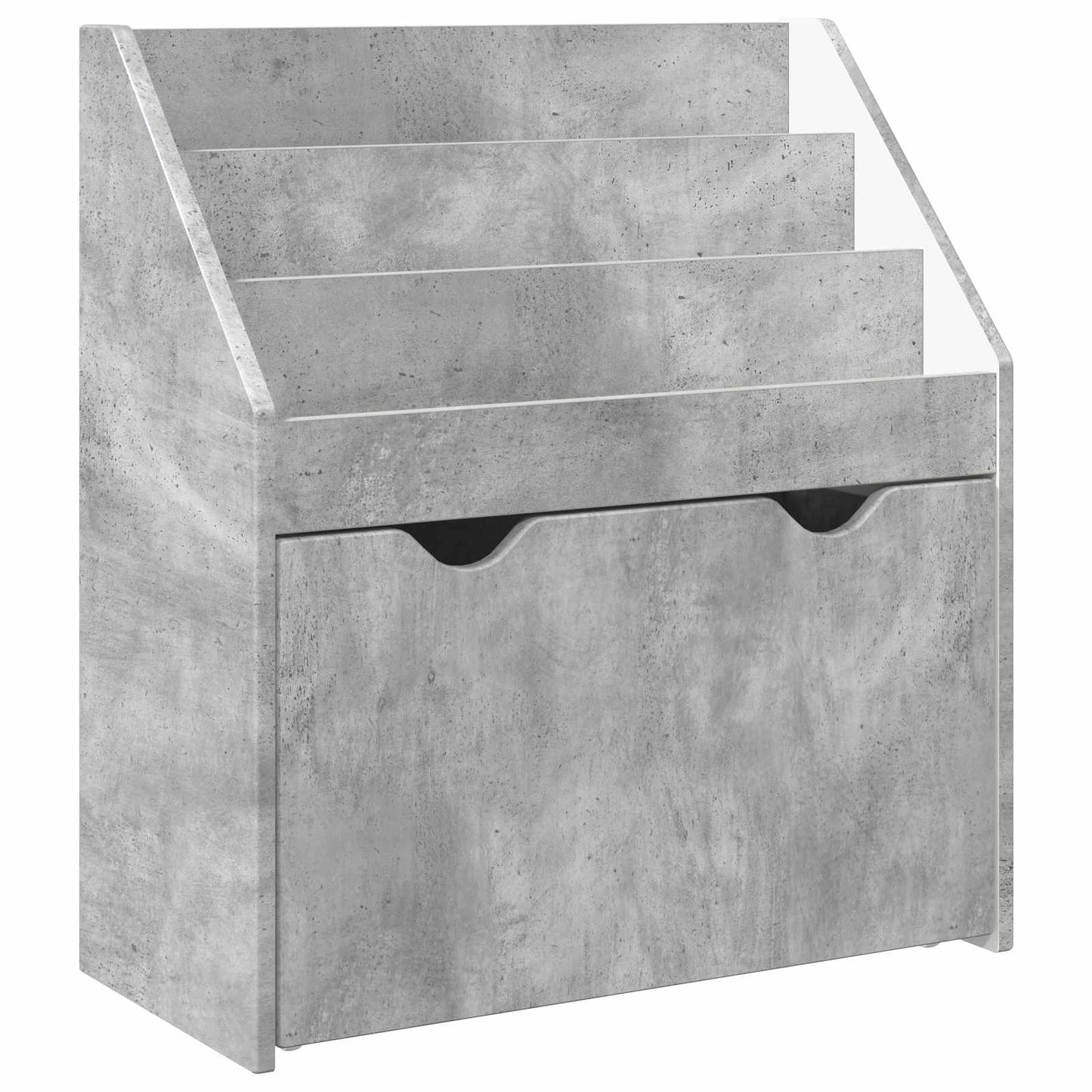 Vaikų knygų lentyna su stalčių Betono pilka 60 x 29,5 x 69 cm