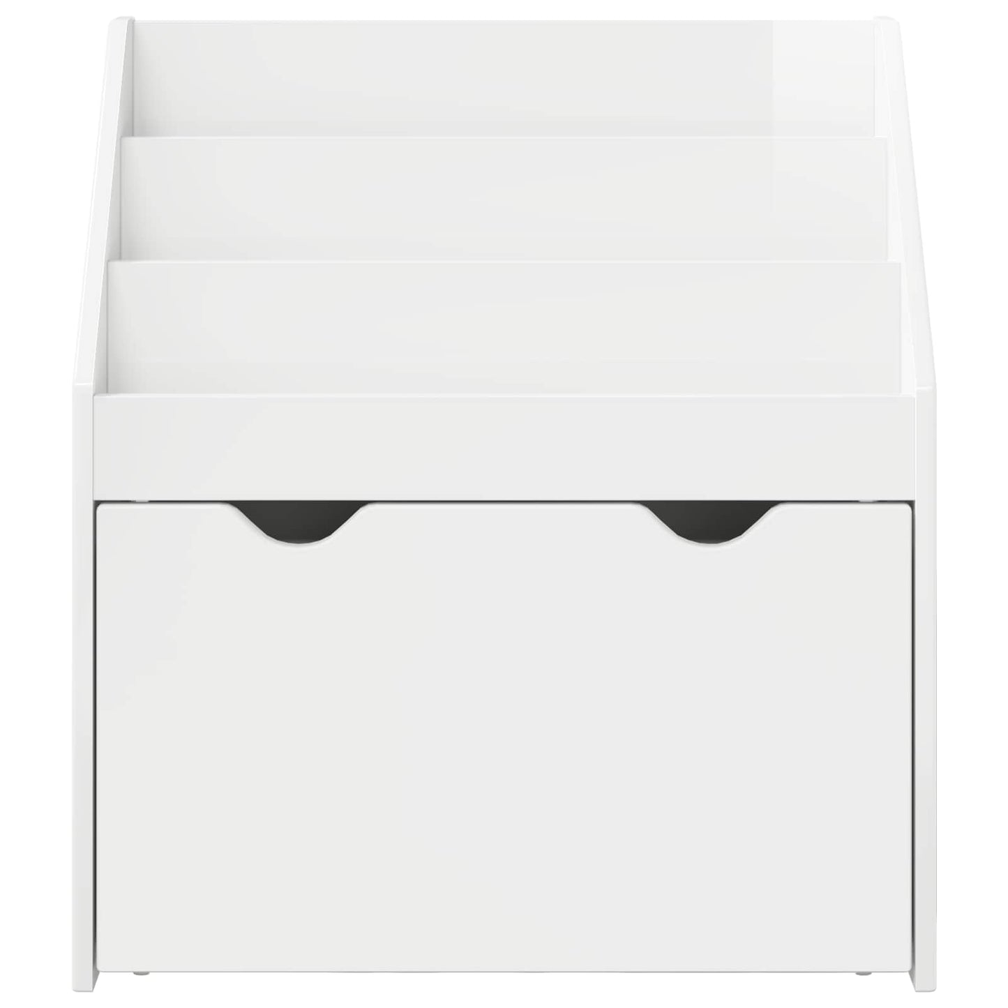 Vaikų knygų lentyna Aukštai blizganti balta 60 x 29,5 x 69 cm