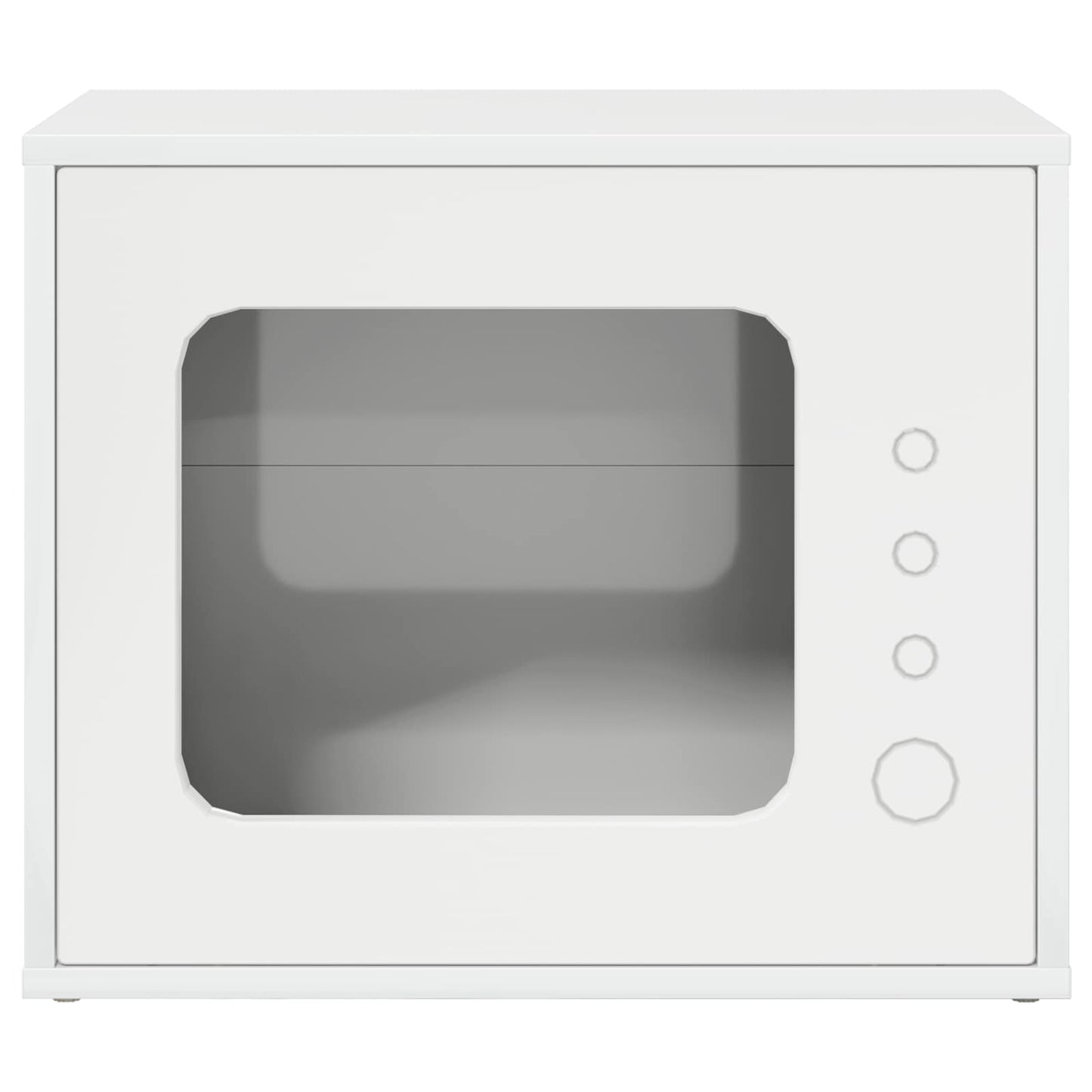 Katės namelis Blizgus baltas 51 x 30 x 42 cm Apdirbta mediena