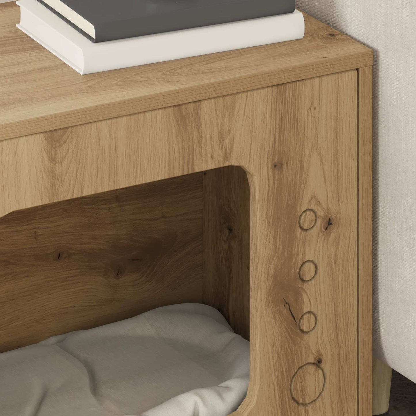 Katės namelis Meistrų ąžuolas 51 x 30 x 42 cm Apdirbta mediena