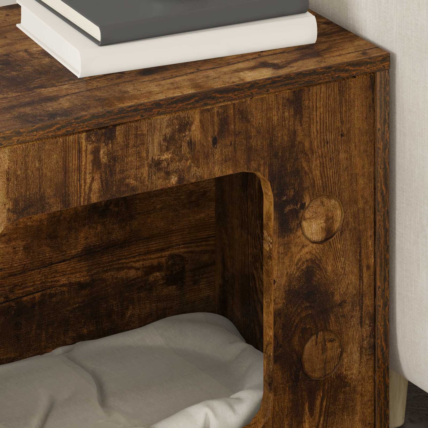 Katės namelis Rūkyta ąžuolas 51 x 30 x 52 cm Apdirbta mediena