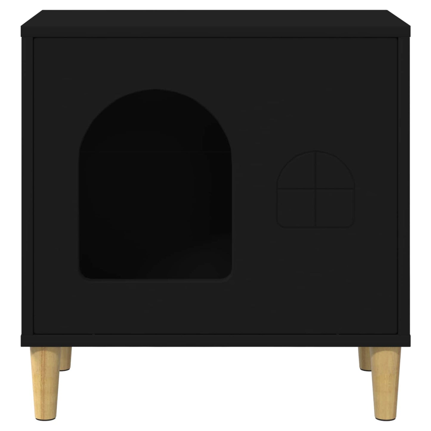 Katės namelis Juoda 51 x 30 x 52 cm Apdirbta mediena
