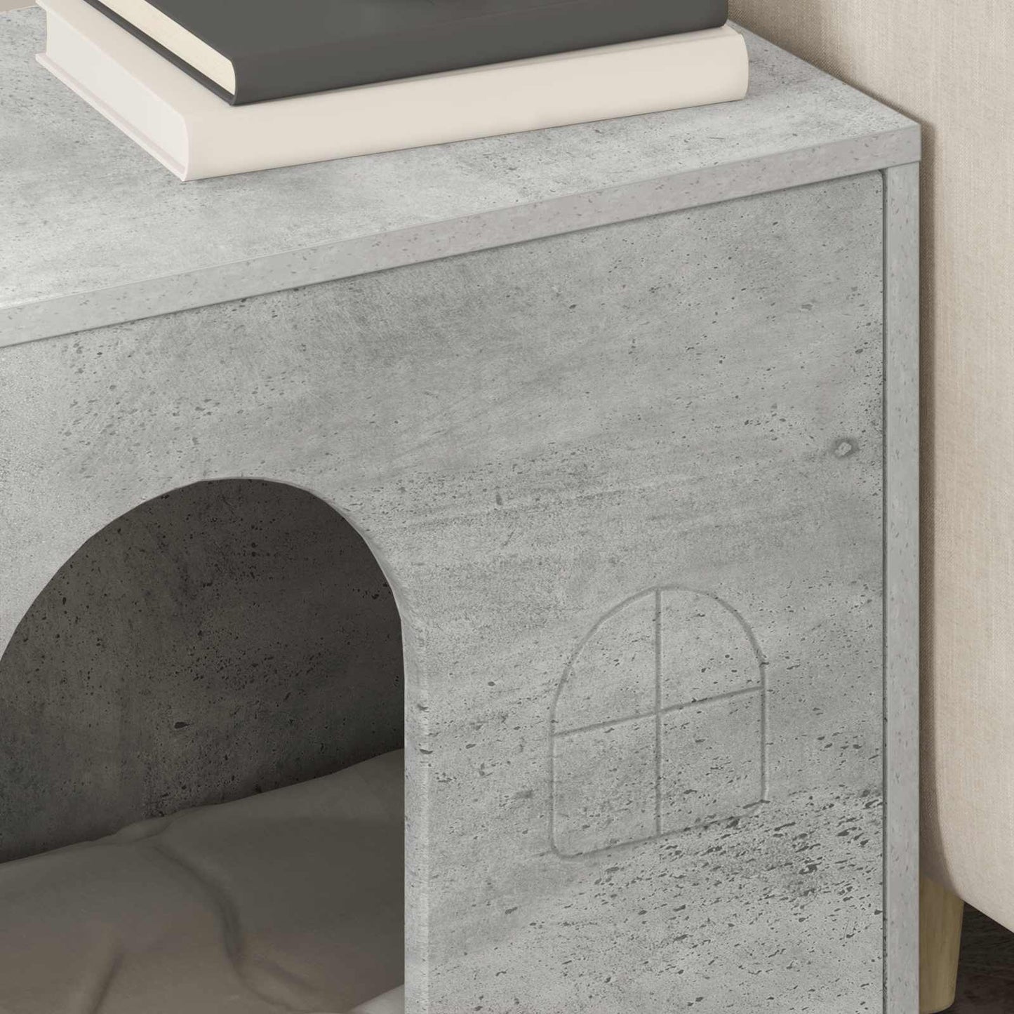 Katės namelis Betoninė 51 x 30 x 52 cm Apdirbta mediena