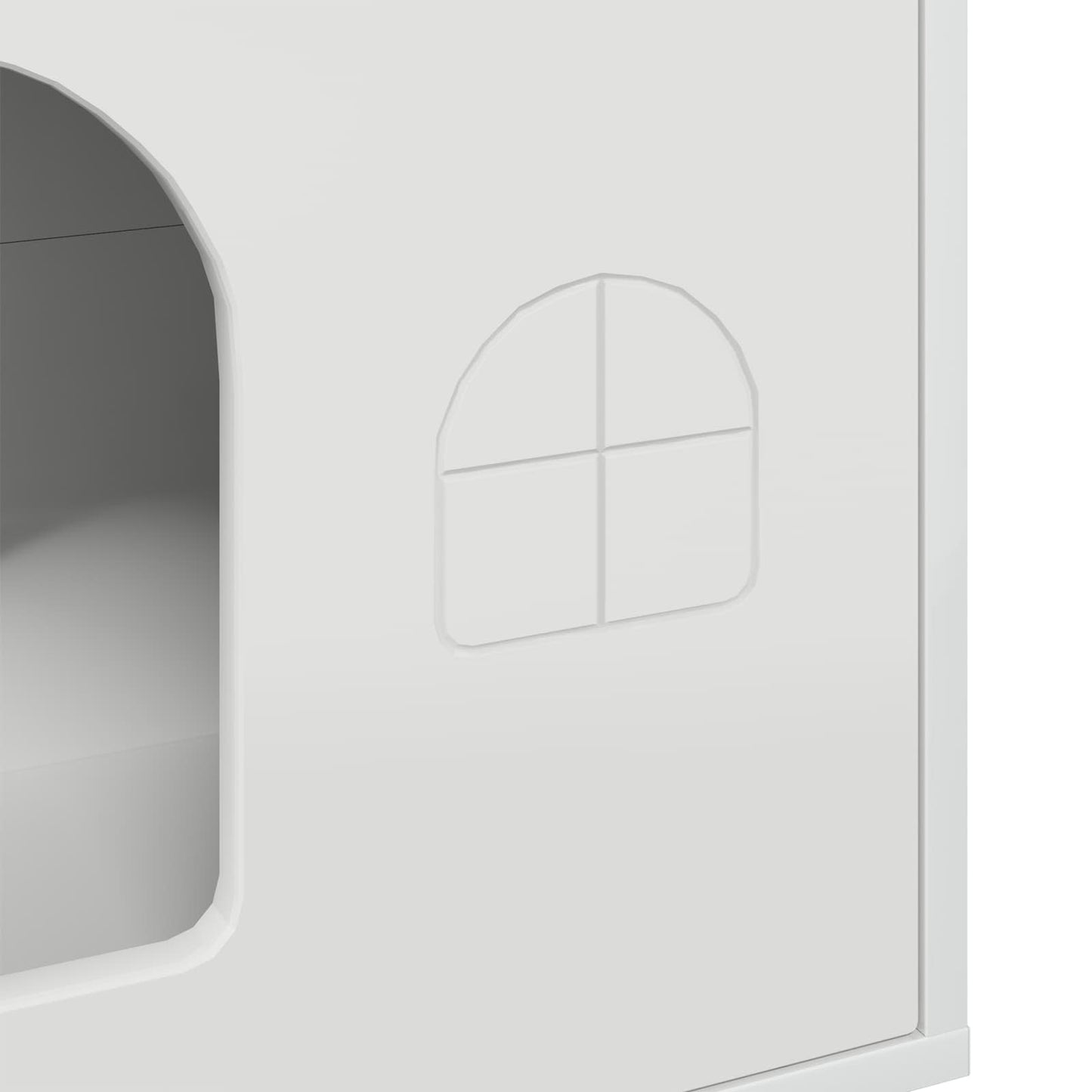 Katės namelis Blizgus baltas 51 x 30 x 52 cm Apdirbta mediena