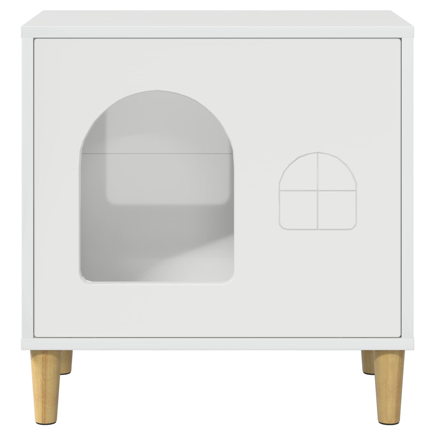 Katės namelis Blizgus baltas 51 x 30 x 52 cm Apdirbta mediena