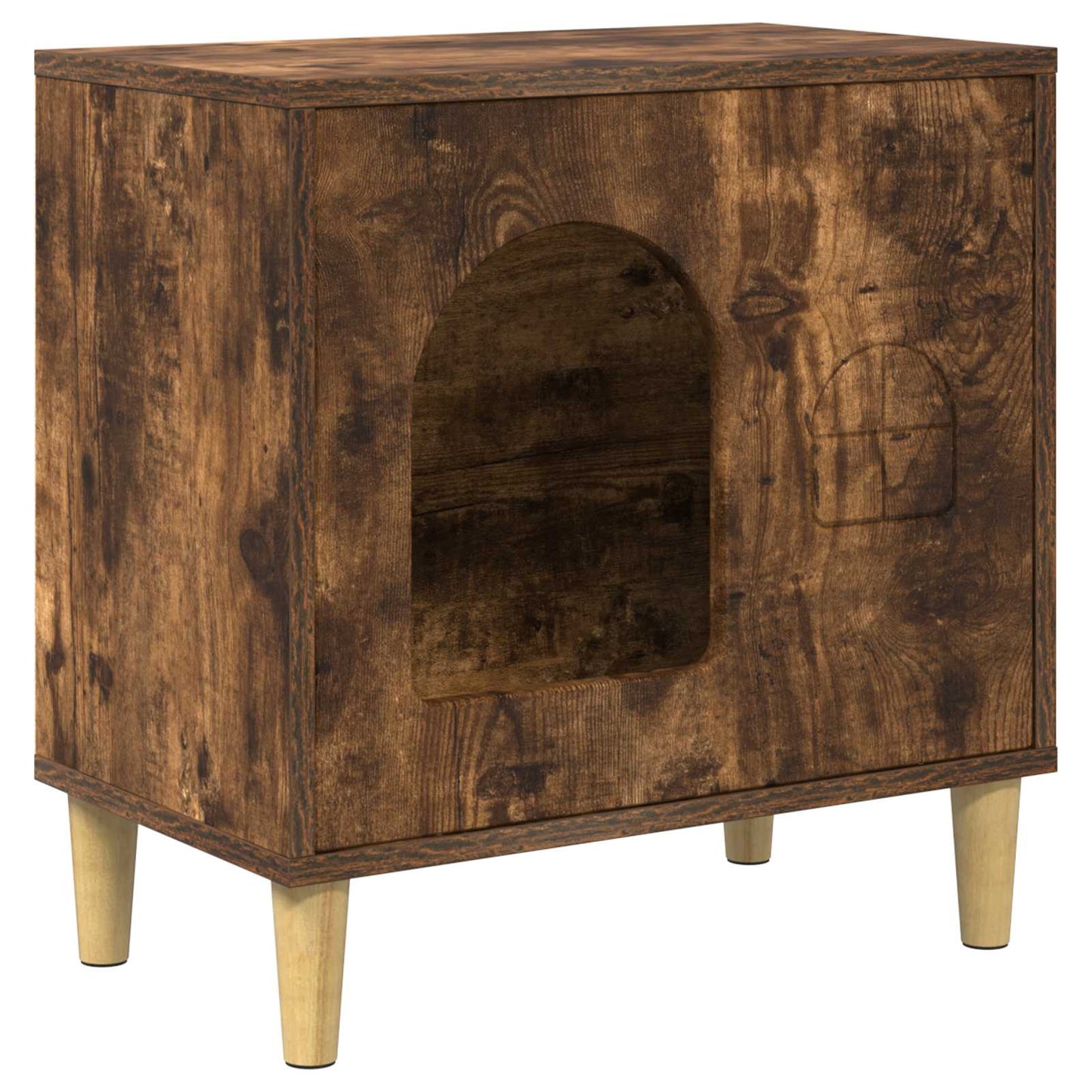 Katės namelis Rūkyta ąžuolas 51 x 30 x 52 cm Apdirbta mediena