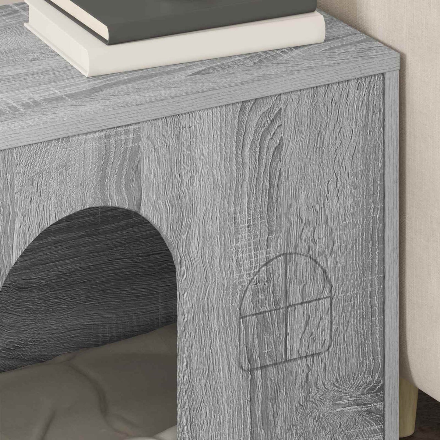 Katės namelis Pilkas Sonoma 51 x 30 x 52 cm Apdirbta mediena