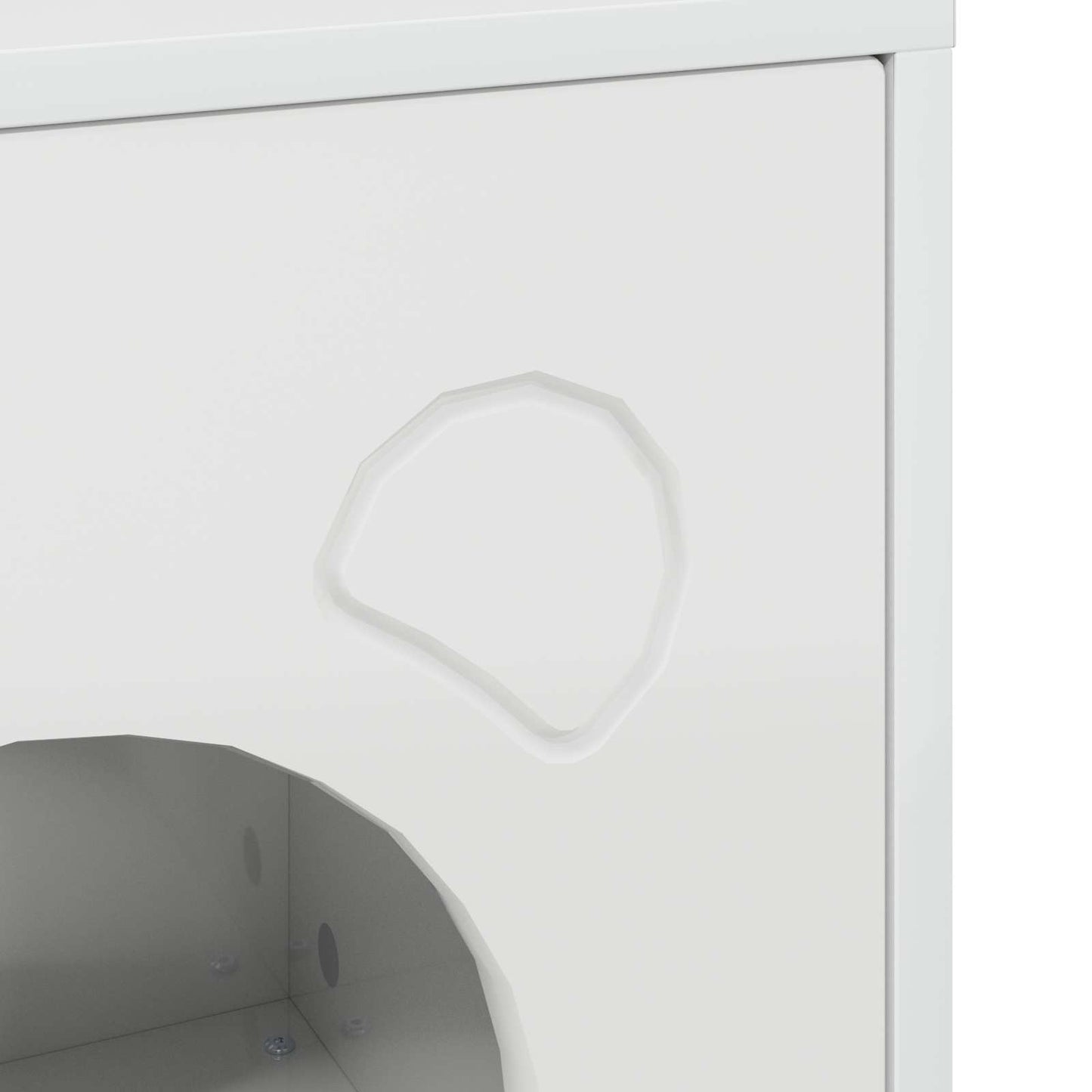 Katės namelis Blizgus baltas 42,5 x 40 x 52,5 cm