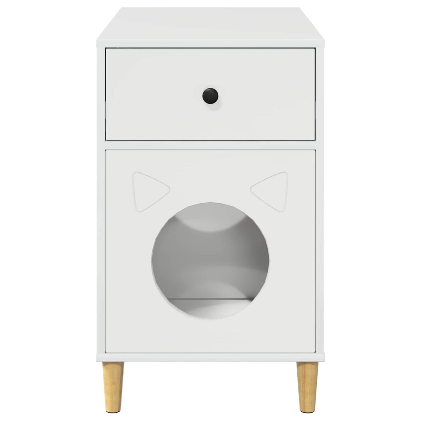 Katės namelis Blizgus baltas 72 x 42.5 x 70 cm Apdirbta mediena