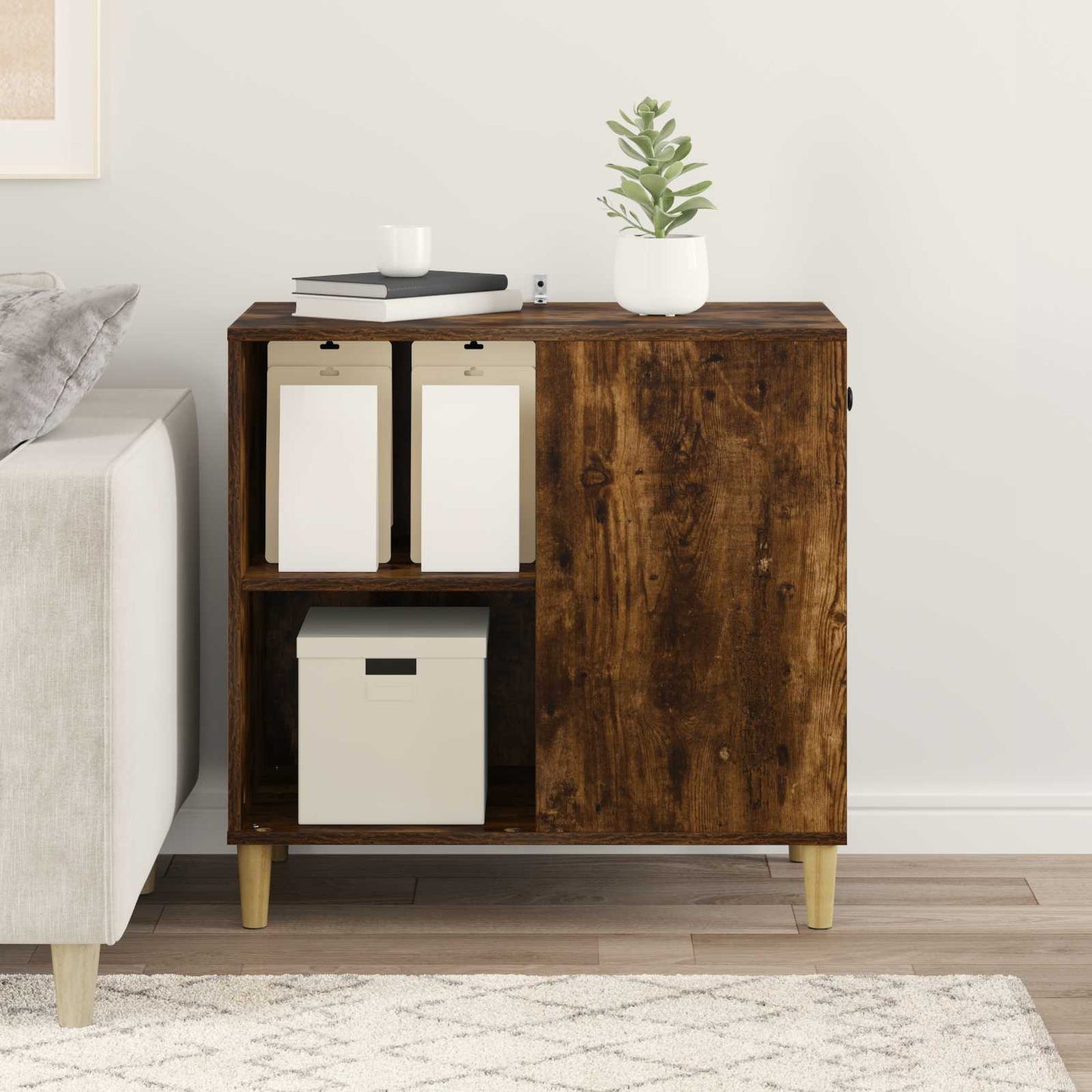 Katės namelis Rūkyta ąžuolas 72 x 42.5 x 70 cm Apdirbta mediena