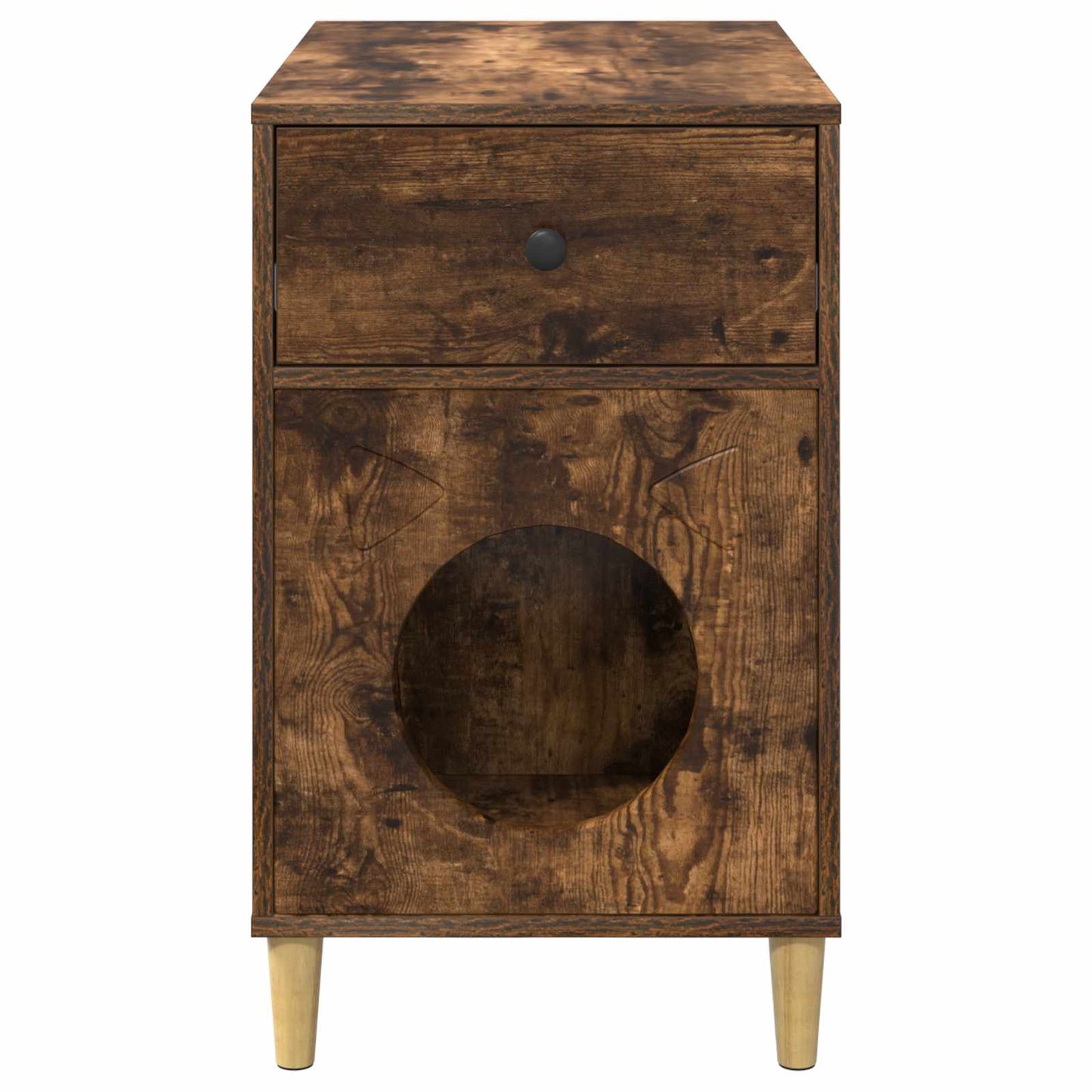 Katės namelis Rūkyta ąžuolas 72 x 42.5 x 70 cm Apdirbta mediena