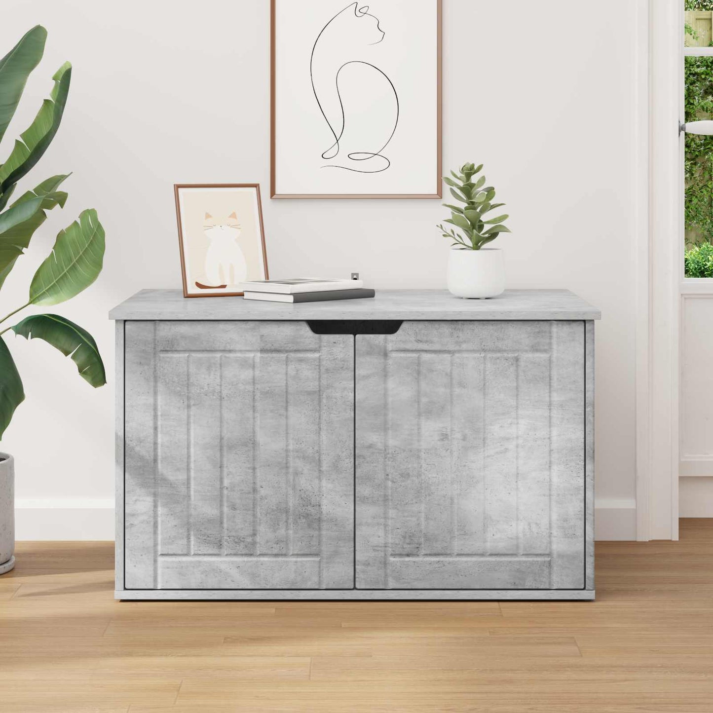 Katės namelis Betoninė 85 x 55 x 53,5 cm Apdirbta mediena