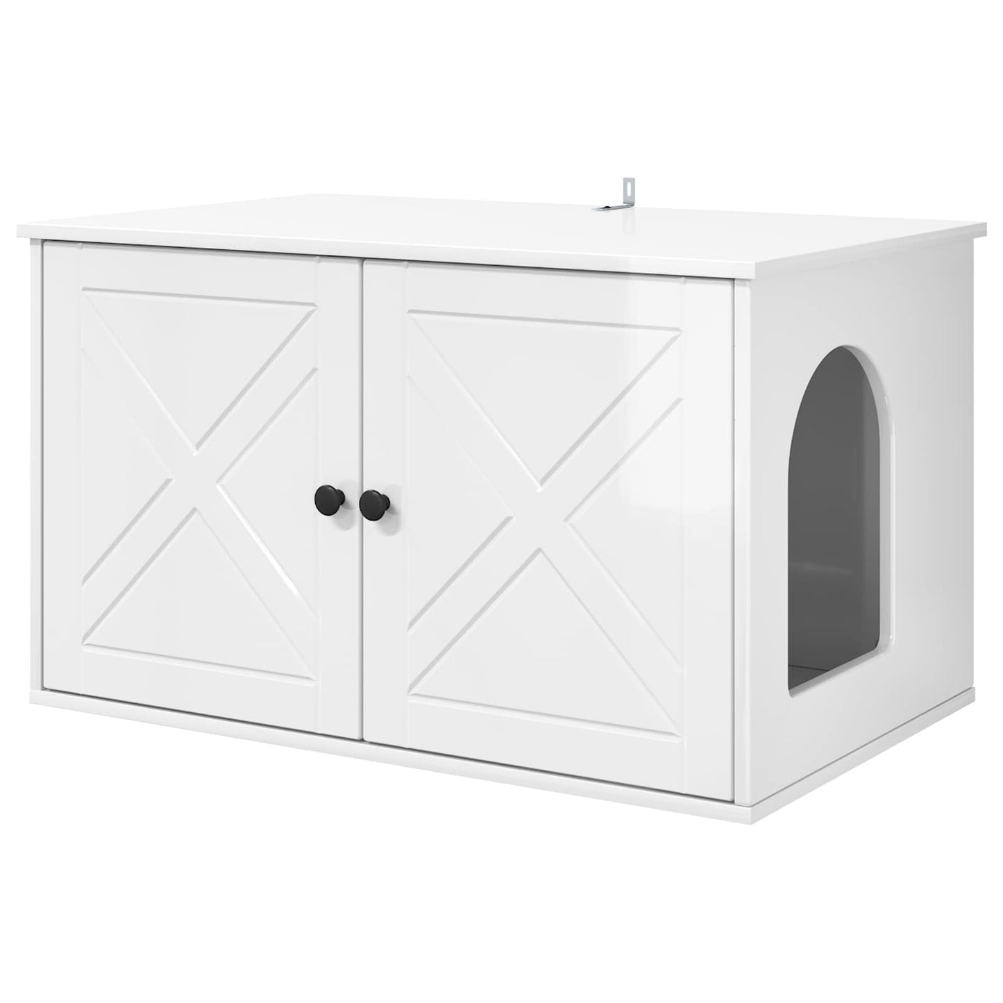 Katės namelis Blizgus baltas 85 x 55 x 50 cm Apdirbta mediena