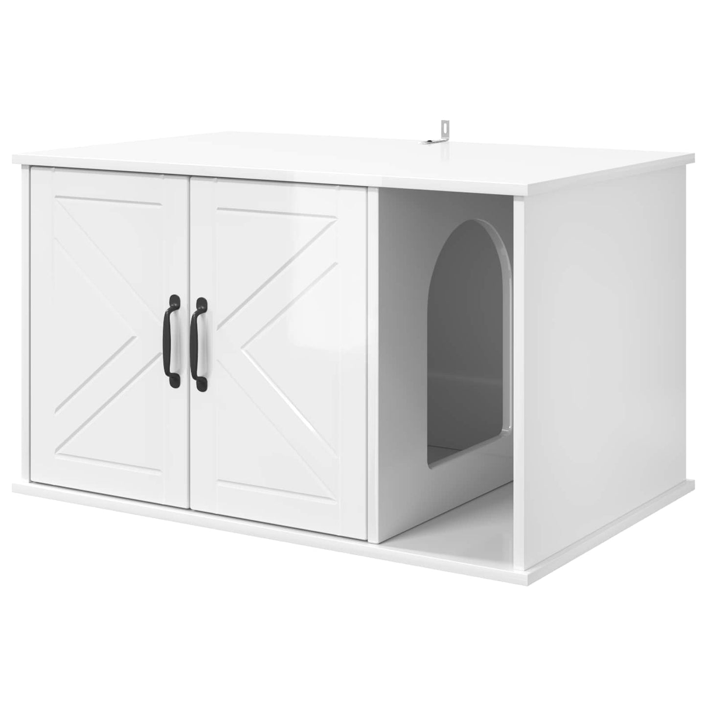 Katės namelis Blizgus baltas 85 x 55 x 50 cm Apdirbta mediena