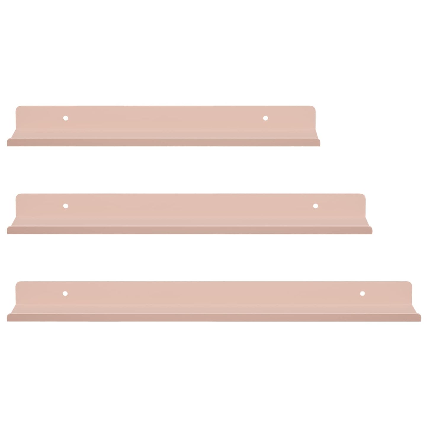 Sieninė lentyna su lentyna 3 pcs Rožinė 40 x 9 x 2,5 cm
