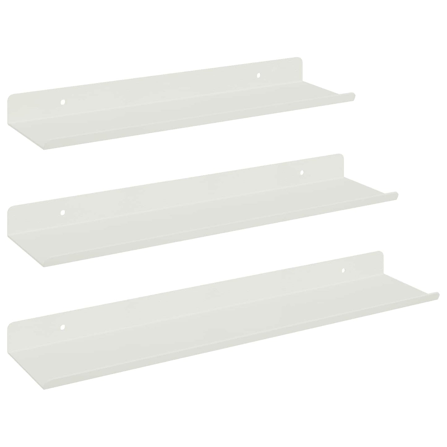 Sieninė lentyna su lentyna 3 pcs Balta 40 x 9 x 2,5 cm