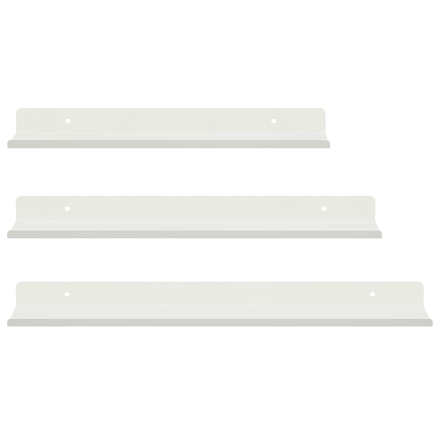 Sieninė lentyna su lentyna 3 pcs Balta 40 x 9 x 2,5 cm