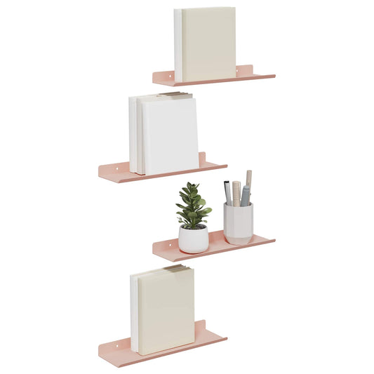 Sieninė lentyna su lentyna 4 pcs Rožinė 30 x 9 x 2,5 cm