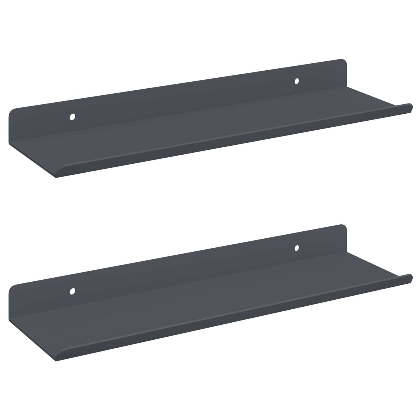 Sieninė lentyna su lentyna 2 pcs Antracitas 30 x 9 x 2,5 cm