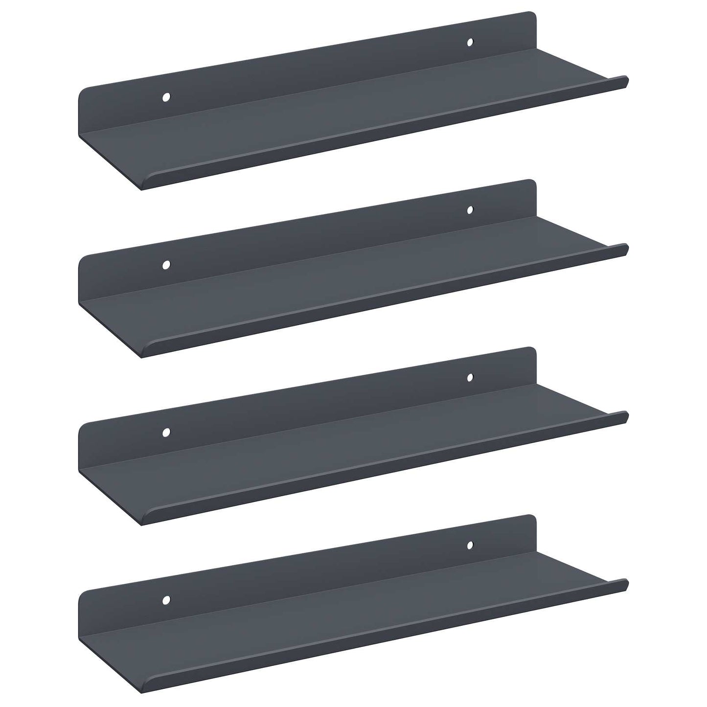 Sieninė lentyna su lentyna 4 pcs Antracitas 30 x 9 x 2,5 cm