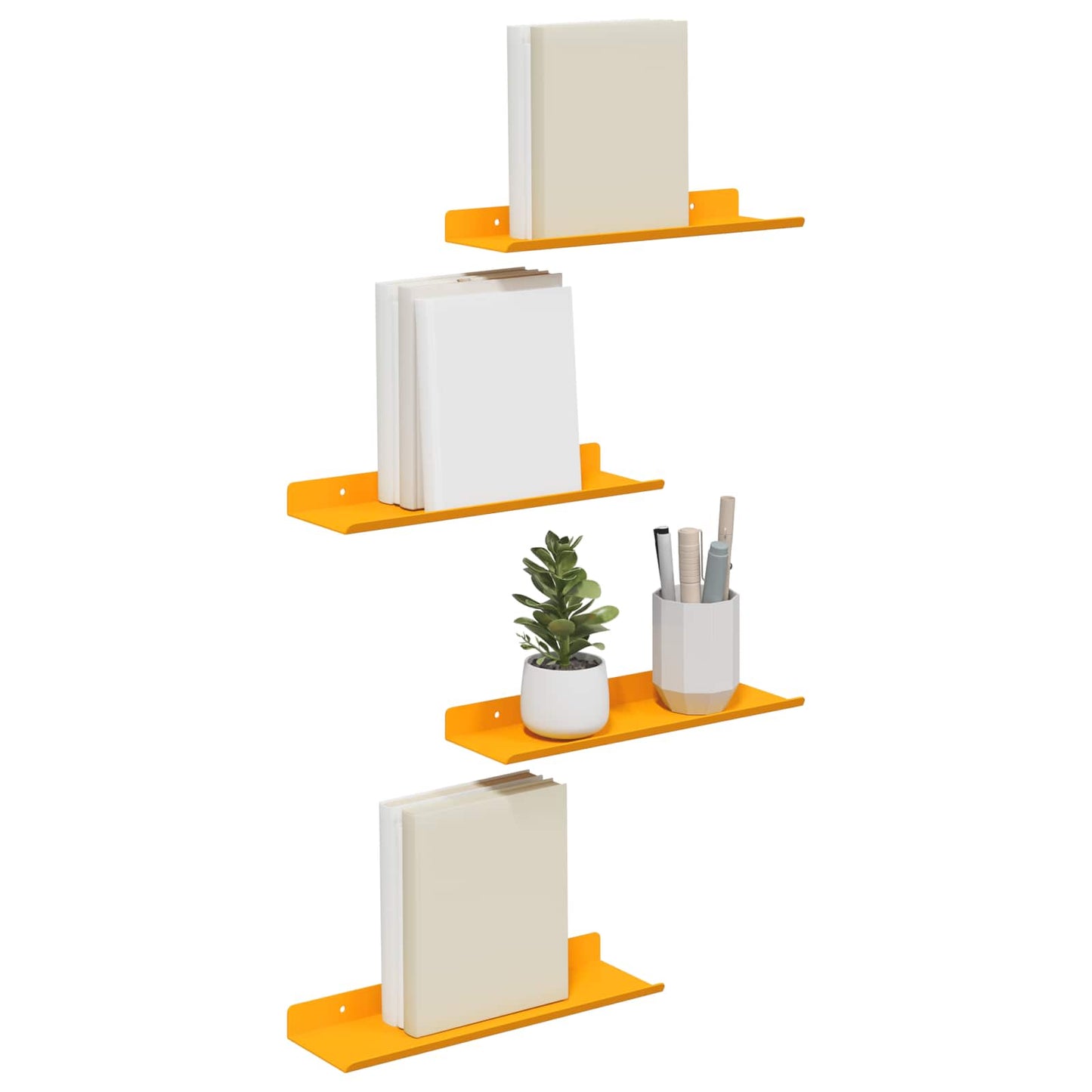Plūduriuojanti lentyna 4 pcs Garučių geltona 30 x 9 x 2,5 cm