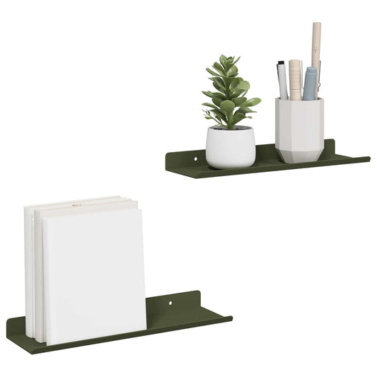Sieninė lentyna 2 pcs Alyvuogių žalia 30 x 9 x 2,5 cm