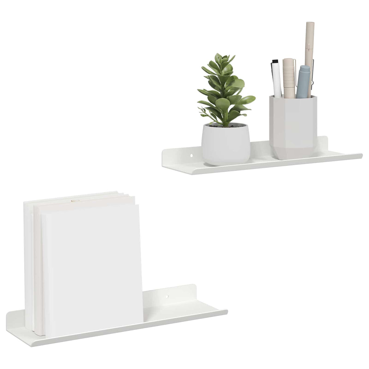 Plūduriuojanti lentyna 2 vnt. Baltas 30 x 9 x 2,5 cm Plienas