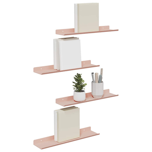Sieninė lentyna su lentyna 4 pcs Rožinė 40 x 9 x 2,5 cm