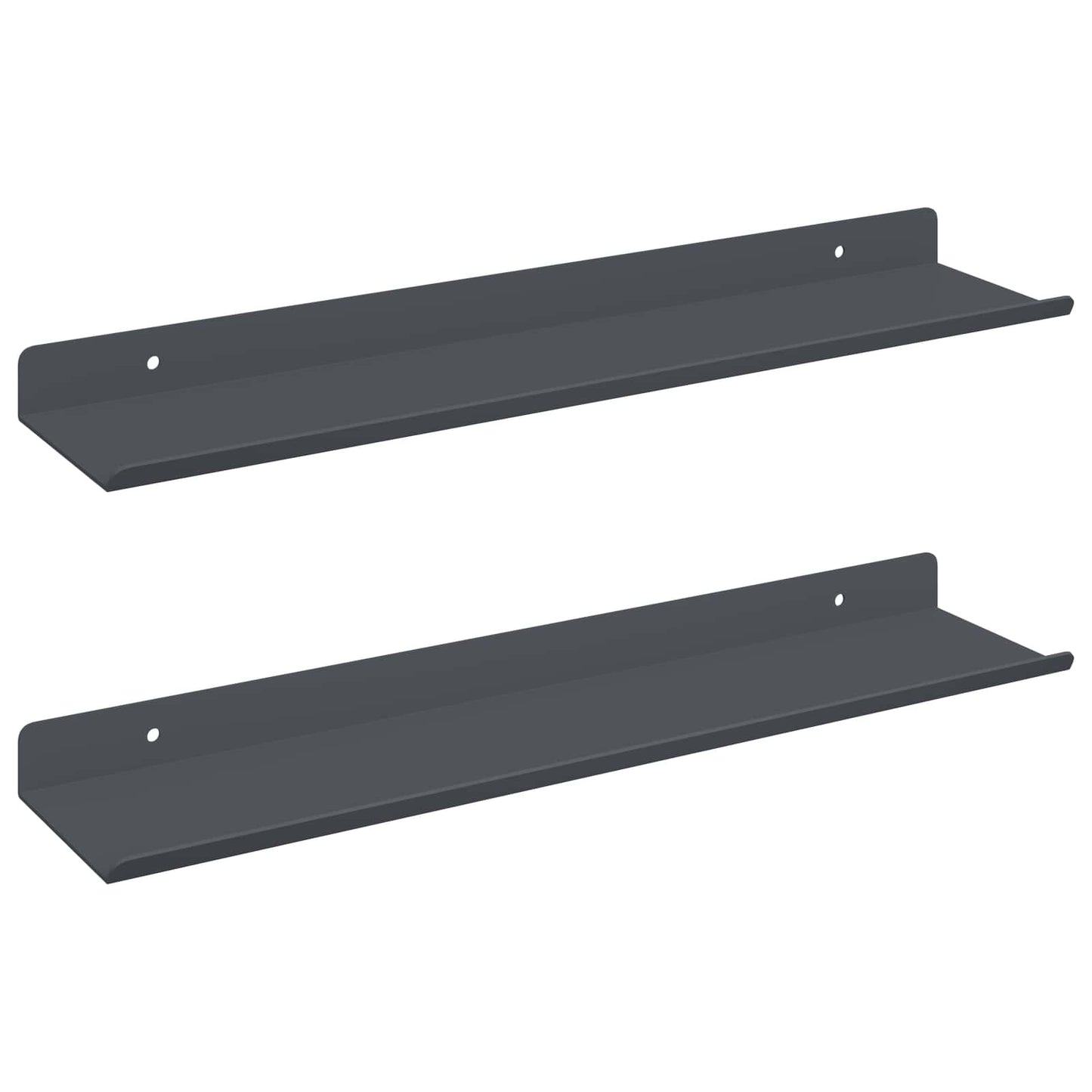 Sieninė lentyna su lentyna 2 pcs Antracitas 40 x 9 x 2,5 cm