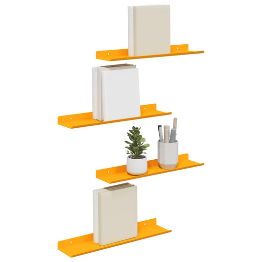 Sieninė lentyna 4 pcs Garučių geltona 40 x 9 x 2,5 cm
