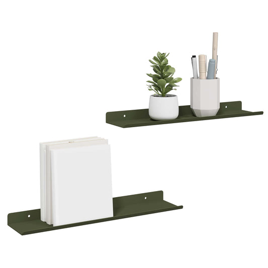 Sieninė lentyna 2 pcs Alyvuogių žalia 40 x 9 x 2,5 cm