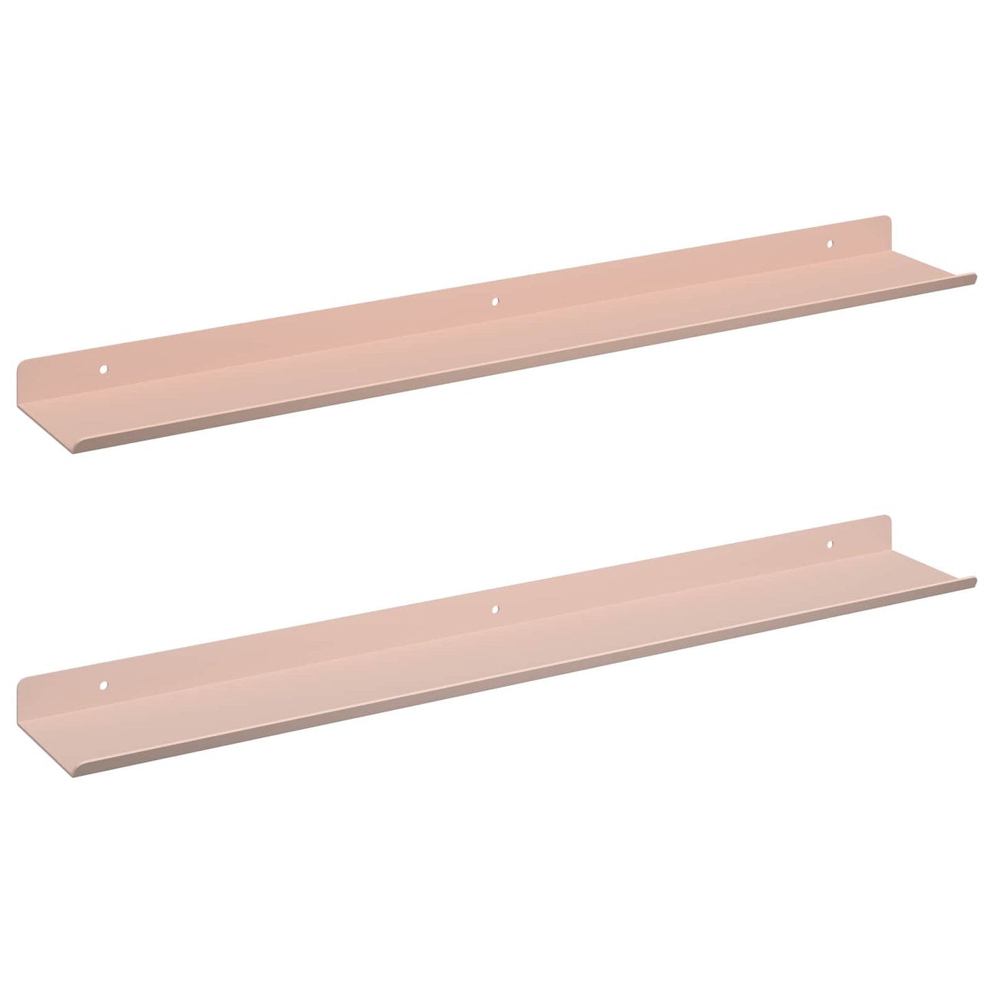 Sieninė lentyna su lentyna 2 pcs Rožinė 60 x 9 x 2,5 cm