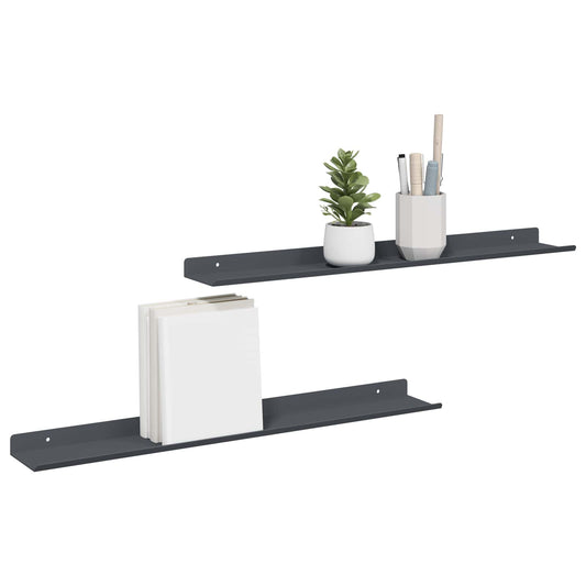 Plūduriuojanti lentyna 2 pcs Antracitas 60 x 8,5 x 2,5 cm