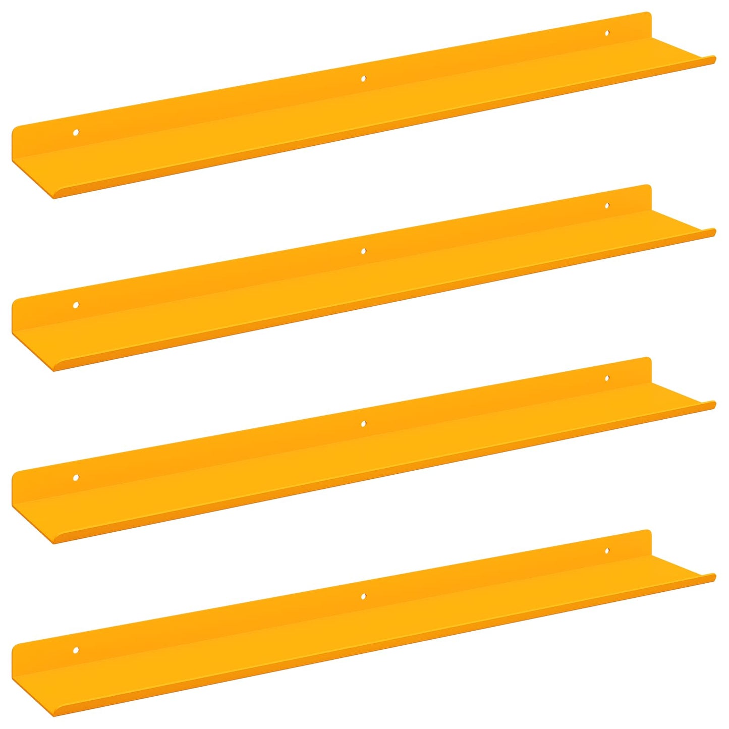 Sieninė lentyna 4 pcs Garučių geltona 60 x 9 x 2,5 cm
