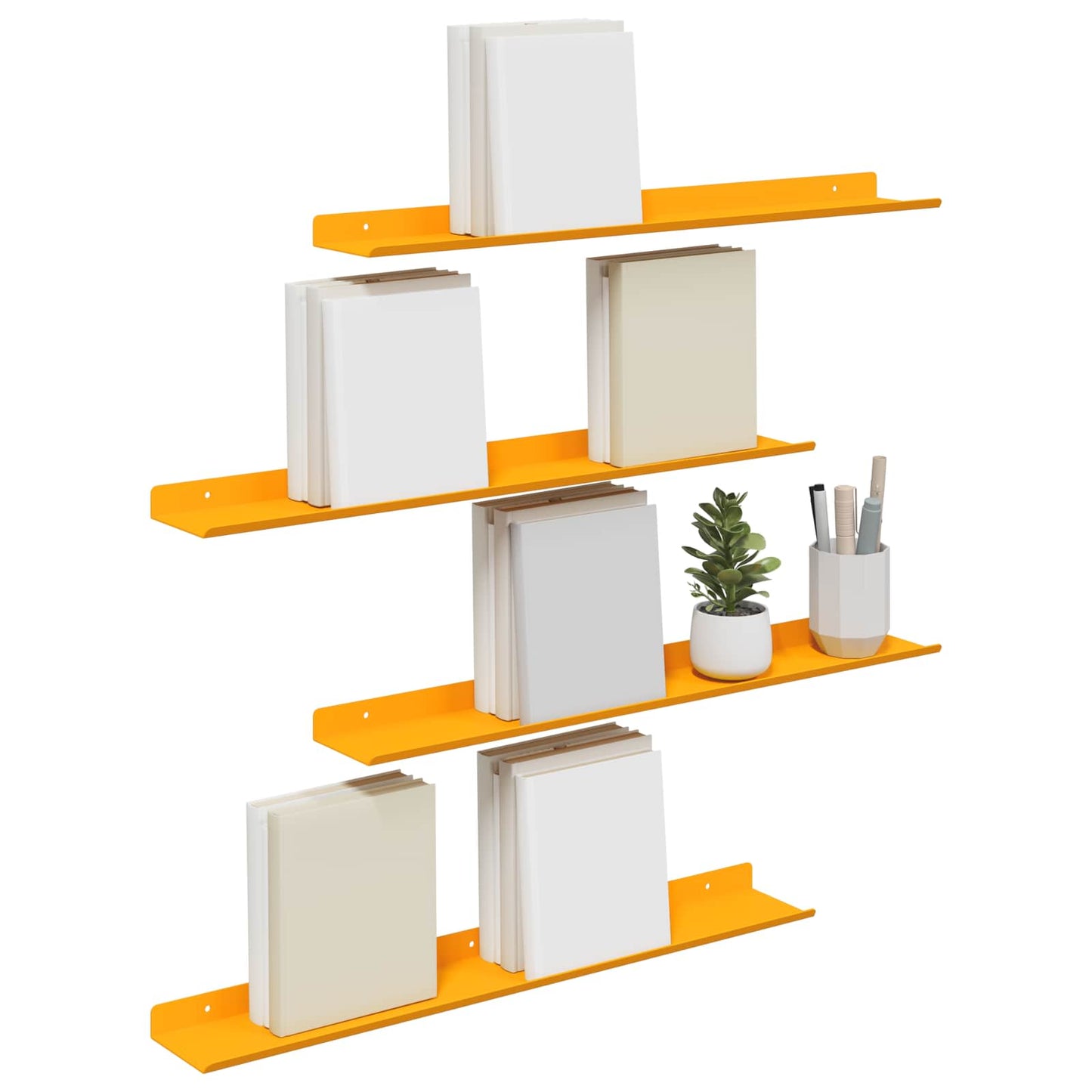 Sieninė lentyna 4 pcs Garučių geltona 60 x 9 x 2,5 cm