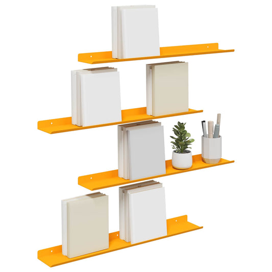 Sieninė lentyna 4 pcs Garučių geltona 60 x 9 x 2,5 cm
